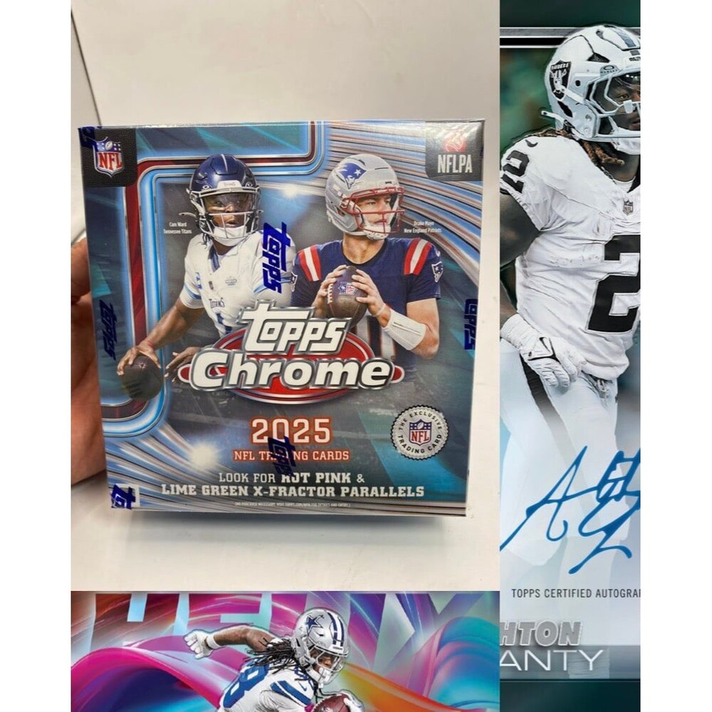 2025 TOPPS CHROME MEGA BOX NFL FOOTBALL 42 Cards Brand New Sealed In Hand